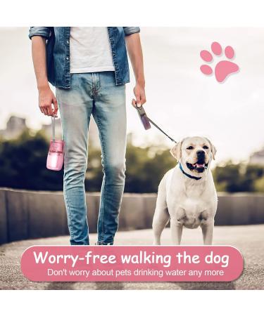 Rainpal Foldable Dog Water Bottle - 12oz Leak Proof Portable Pet Dispenser | BPA-Free Pink Travel Bottle for Hiking & Outdoor Adventures - Buy Online on GoSupps.com