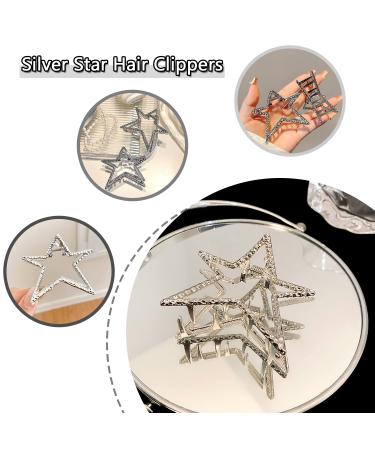 Silver Star Metal Hair Claw Clip - Stylish Hair Barrette for Women and Girls - Buy Online on GoSupps.com