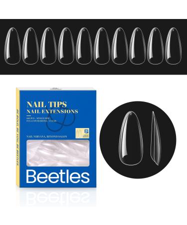 Beetles Gel Nail Tips Refill Pack Almond Medium Shape 200pcs Size 2 Separated Size Gelly Tips- Never Run Out of Your Perfect Size for Salon Use and DIY Nail Extension
