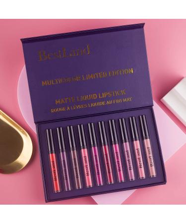 10pcs Matte Lipstick Set - Waterproof, Long Lasting Nude Lip Gloss Kit | Perfect Beauty Gift - Buy Online on GoSupps.com