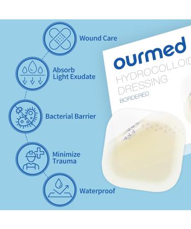 Hydrocolloid Dressings 10x10 cm - Waterproof Adhesive Wound Care for Light Exudate Acne & Bubbles - 10 Pieces 1.2 mm Thick - Buy Online on GoSupps.com