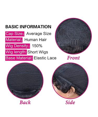 Brazilian Virgin Short Pixie Cut Wig for Black Women - 100% Human Hair - 1B Color - Buy Online on GoSupps.com