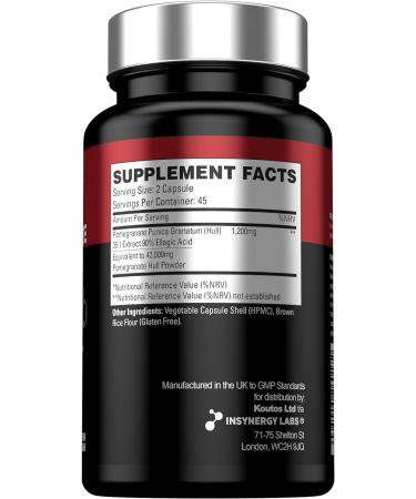 Pomegranate PRO 42,000mg Ultra Premium Supplement - 35x Concentrated, 90% Ellagic Acid, 90 Vegan Capsules - Buy Online on GoSupps.com