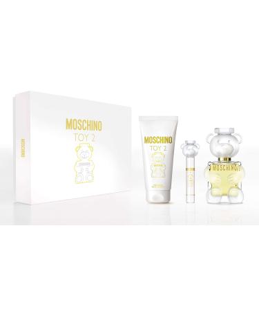 MOSCHINO Toy 2 For Women 3 Piece Set (3.4 Ounce Eau De Parfume Spray + 5.0 Perfumed Body Lotion + 0.33 Ounce Travel Spray) Multicolor(Pack of 3)