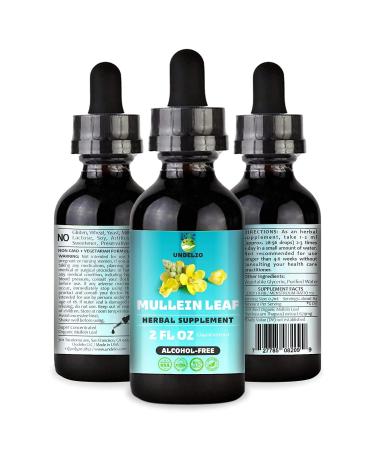 Undelio's Herbal Mullein Leaf Extract - Organic & Alcohol-Free Tincture for Respiratory Lung Sleep & Digestive Support - Non-GMO Vegan - 2 fl. Oz for Immune Health & Lung Detox 2 Ounce (Pack of 1)