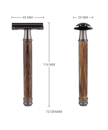 IQVITA Premium Bamboo Razor Plane for Women - Eco-Friendly Sustainable Wet Razor with 10 Blades - Zero Waste & Brown eBook Included - 1 Pack - Buy Online on GoSupps.com