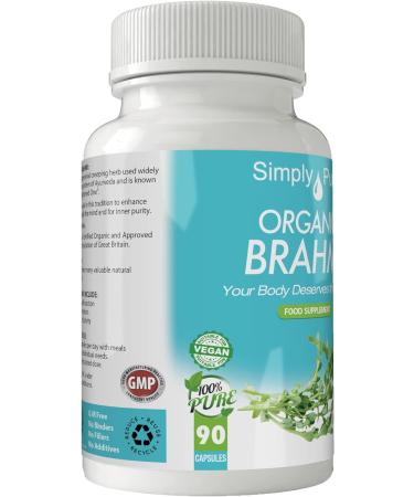Organic Brahmi Capsules x 90 - 100% Natural, Soil Association Certified, Gluten & GM Free, Vegan - Buy Online on GoSupps.com