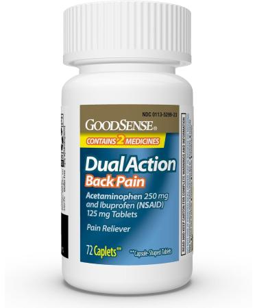 GoodSense Dual Action Acetaminophen and Ibuprofen (NSAID) Tablets 250 mg/125 mg Back Pain 72 Count - Buy Online on GoSupps.com
