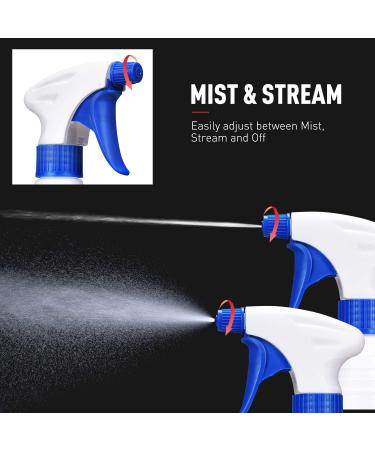 Airbee 16 Oz Plastic Spray Bottles 2 Pack - Professional Empty Spraying Bottles for Cleaning, Plants, Pets - Adjustable Nozzle, Measurements - Mist Water Sprayer - Buy Online on GoSupps.com