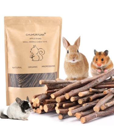 CHUHUAYUAN Natural Apple Sticks,Treats Food for Small Animals, Chew Toys for Chinchilla Guinea Pigs Rabbit Squirrel Hamster Bunny 10.5 Ounce (Pack of 1)