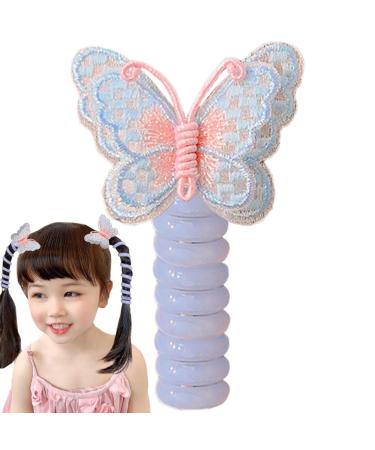 itrimaka Telephone Hair Clips Ponytail Cord Hair Ties | Lovely Elastic Telephone Wire Hair Ties For Daily Wear Festive Seasons & Parties Children Girls Women Blue