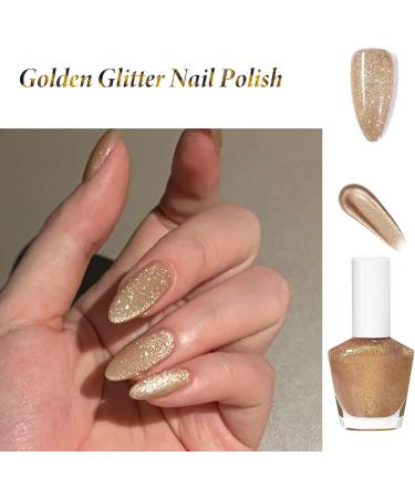 Nude Pearl Glitter Nail Polish Shimmering Golden Shell Spiral Holographic Shimmer Quick Dry Nail Varnish Pearlescent Shining Sparkling Long Lasting No Need Cure Gift for Women & Girls - Buy Online on GoSupps.com
