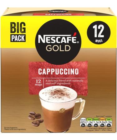 Nescafe Gold Vanilla Latte Instant Coffee Sachets (Pack of 6 Total 48 Sachets) & Gold Cappuccino Sachets 12 Cups (Pack of 1) - Buy Online on GoSupps.com