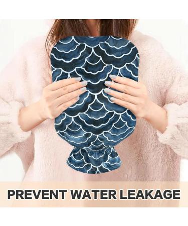 Japanese Wave Hot Water Bottle with Cover - 2L for Pain Relief Menstrual Cramps & Bed Warmer | International Shipping Available - Buy Online on GoSupps.com