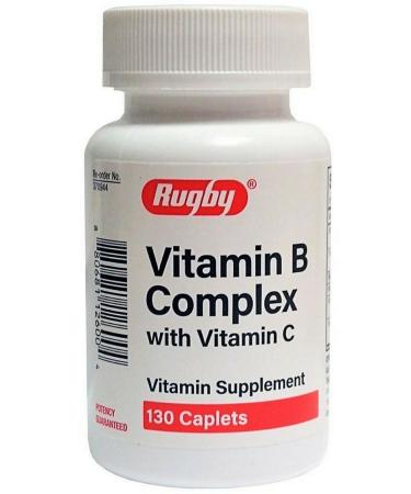 Rugby Vitamin B Complex with Vitamin C Vitamin Supplement 130 Caplets
