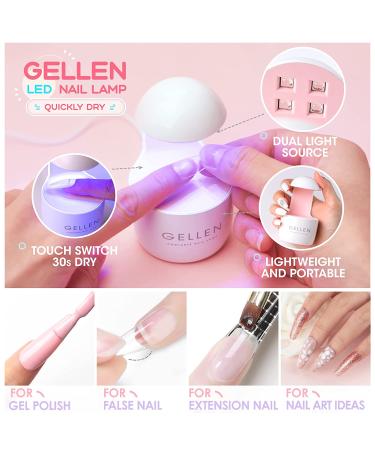 Gellen Nail Tips And Glue Gel Kit - 504Pcs Almond Clear Fake Nails, UV LED Nail Lamp, 3 In 1 Nail Glue - DIY Nail Extension Starter Kit for Women - Buy Online on GoSupps.com