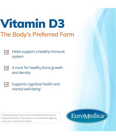Euromedica Vitamin D3 5000 IU Chewable Tablets - Mixed Berry Flavor - 90 Servings for Strong Bones, Immune Support & Overall Health - Buy Online on GoSupps.com