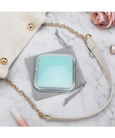 LONTAN Compact Mirror Travel 15X Magnifying Mirror Blue-Green Square 8.5cm x 8.5cm - Small Makeup Mirror for Handbag - Ideal Gift for Girls - Buy Online on GoSupps.com