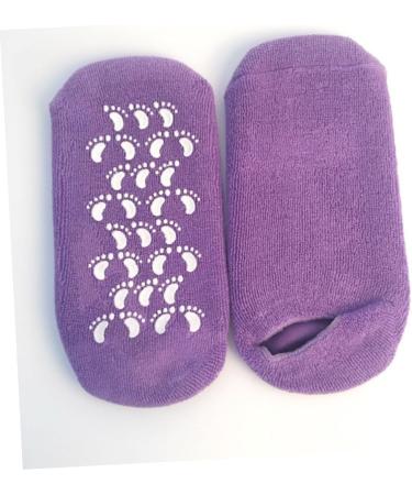 minkissy Socks for Heels Soft and Smooth Skin Socks and Gloves Cracked Skin Gloves Jojoba Oils Moisturizing Socks Dry Skin Gloves Plantar Silicone Heel Sock Women Care Gel Purple - Buy Online on GoSupps.com