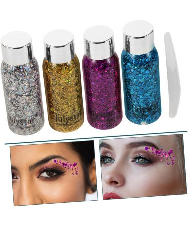 Beatifufu 4pcs Set Colorful Eye Shadow Festival Glitter Gel Hair Glitter Gel Body Glitter Spray Liquid - Buy Online on GoSupps.com