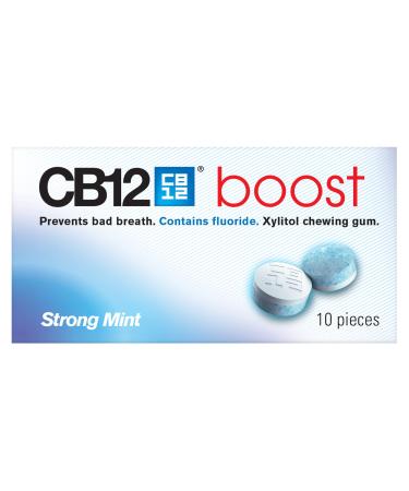 CB12 Boost Chewing Gum Instant Freshness on the Go Prevents Bad Breath Sugar-Free Cool Mint Flavour 10 pcs 10 Count (Pack of 1)