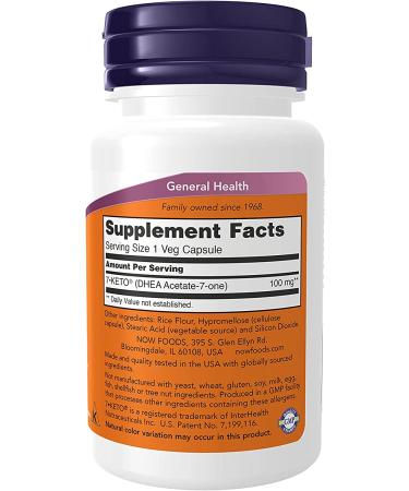 Now Supplements 7-Keto 100mg Veg Capsules - Weight Management Support - Buy Online on GoSupps.com