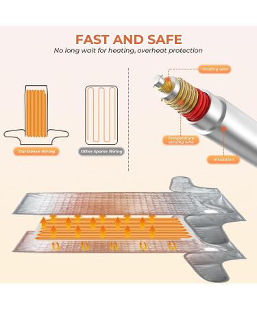 Electric Heated Foot Warmer Pad | 4 Timer & 6 Heat Settings | Detachable & Washable | for Men and Women | 13x12x9 Grey - Buy Online on GoSupps.com