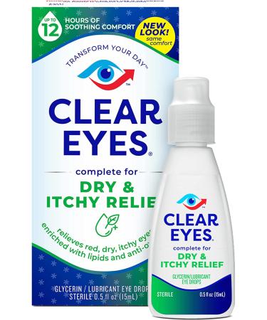 Clear Eyes Dry & Itchy Eye Relief Drops, 0.5 Fl Oz - Pack of 1 | Fast-Acting Eye Drops - Buy Online on GoSupps.com