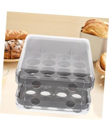 Healvian Layer Convenient Multi-function Fridge Supplies Case Refrigerator Home Tray Style Accessory Egg Grey 21.5x22.5x14cm - Buy Online on GoSupps.com