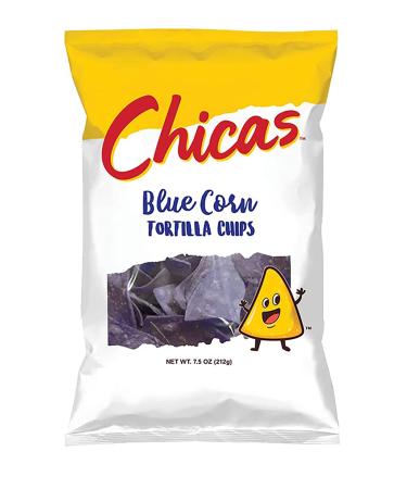 Chicas Blue Corn Tortilla Chips - Lightly Seasoned with Sea Salt - Gluten Free, Vegan, Non-GMO - 7.5 oz (Pack of 6) - Perfect for Dips, Spreads & More - Buy Online on GoSupps.com