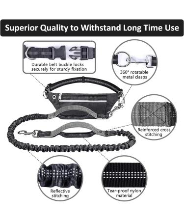 Retoteng Hands-Free Leash with Double Handles | Adjustable & Shock-Absorbing | Reflective Stitching | Ideal for Medium & Large Dogs - Buy Online on GoSupps.com