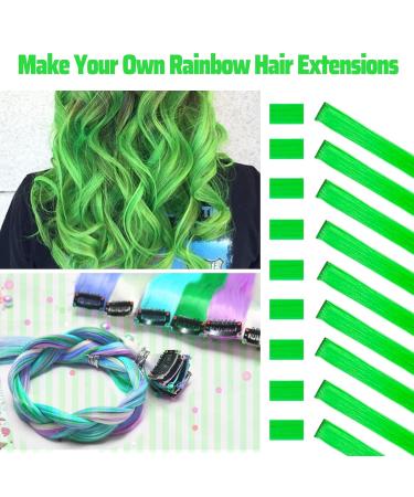 22-Inch Colored Clip-In Hair Extensions for Girls | 10 PCS Colorful Straight Hair Accessories for Parties & Highlights - Buy Online on GoSupps.com