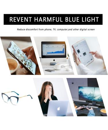 Shop Ljczka Vintage Cat Eye Blue Light Filter Glasses for Women - Metal Frame Gradient Color Anti-Fog - Buy Online on GoSupps.com