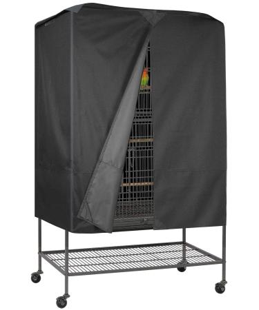 Explore Land Pet Cage Cover with Removable Top Panel - Good Night Cover for Bird Critter Cat Cage to Small Animal Privacy & Comfort S (Fits for cage girth 60" to 74") Black