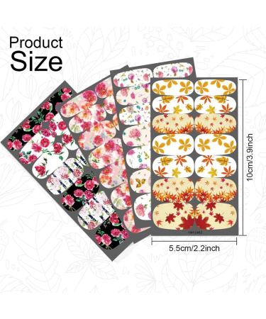 Mwoot 12 Sheets Flower Nail Stickers Maple Leaf Hawaii Full Nail Wraps Nail Polish Strips Stickers Nail Art Adhesive Decoration with Nail File for Women DIY - Buy Online on GoSupps.com