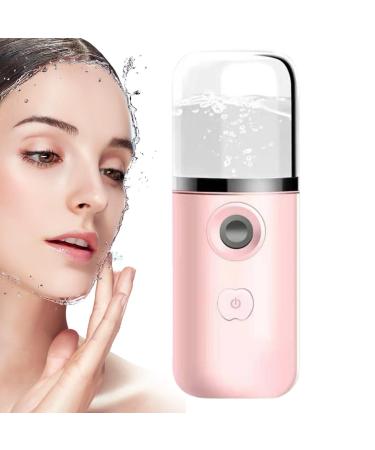 Nano Mister for Lash Extensions - Nano Facial Mister Hydrating Handy Handheld Facial Steamer for Deep Cleansing Hydration Rejuvenation Compact Travel Skin Care Solution Pink