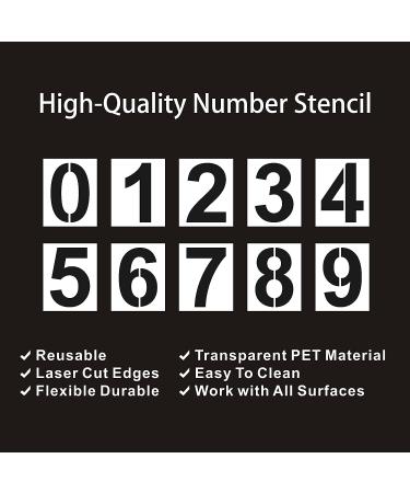 4 Inch Plastic Number Stencils Set - Reusable Digital Templates for Address, Cake, and Painting - Buy Online on GoSupps.com