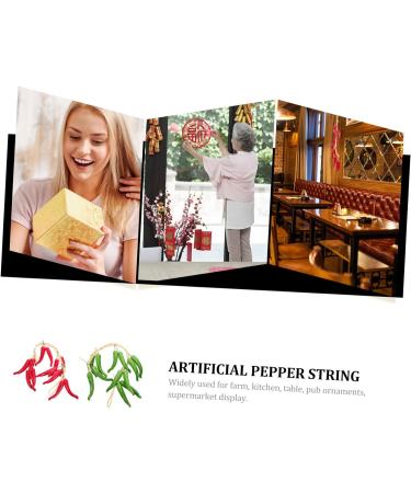 Alipis 2pcs String Simulated Chili Skewers Pepper Decor Simulation Fake Vegetable Props Red Chili - Buy Online on GoSupps.com