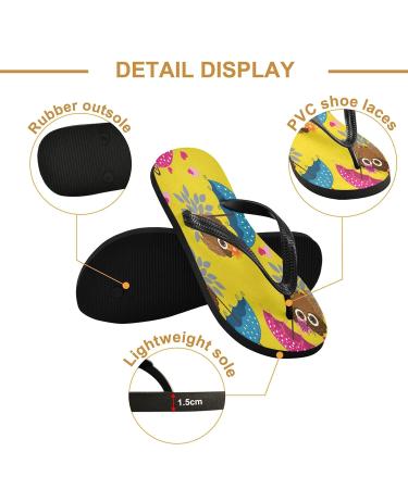 Buy Mnsruu Yellow Owl Umbrella Flip Flops & Sandals - XXL Multicolored Slippers for Home Spa Travel | Men & Women - Buy Online on GoSupps.com