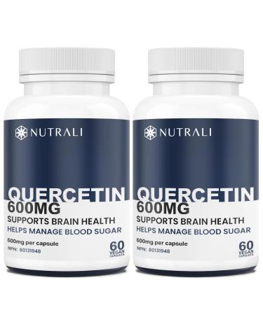 New HIGHEST POTENCY 1200mg QUERCETIN Capsules (2 x 600mg capsules) per serving Powerful Antioxidant Properties and Reduce Inflammation. Immune Health and Allergy Relief. Helps regulate Blood sugar levels Supplement for Women and Men Non-GMO Vegan Gluten F