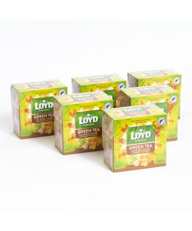 Loyd Green Tea with Lemon & Ginger 40g (Pack of 6)
