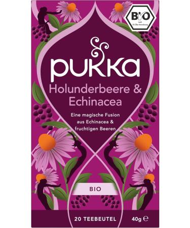 Pukka | Th aux fruits bio Sureau & Echinacea | Sureau Echinacea Graines d'anis et Gingembre | Pour des moments forts au quotidien | Lot de 4 | 80 sachets de th  - Buy Online on GoSupps.com