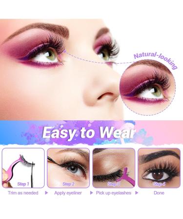 5 Pairs Reusable Magnetic Eyelashes Kit with Eyeliner and Tweezers - 3D Natural Look False Lashes - Easy to Wear - No Glue (Gradient Color) - Buy Online on GoSupps.com