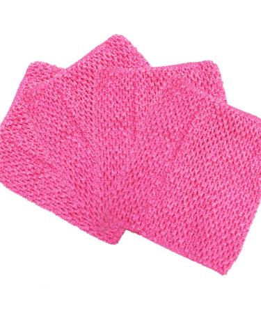 Time to Sparkle 4pcs Crochet Tube Top Crochet Tutu Infant Dress Baby Girls Skirt Pettiskirt 6"x6" Hot Pink 15x15cm Hot Pink
