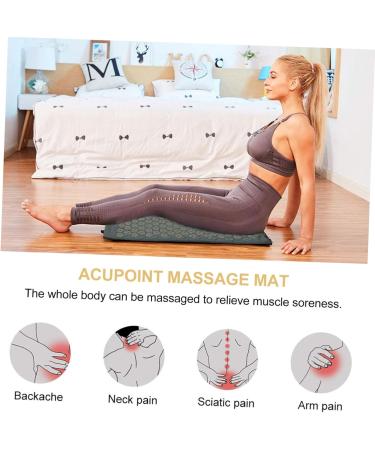 Plafope Acupuncture Massage Pillow & Yoga Mat Set - Acupressure Accessories for Enhanced Relaxation - 38x15x10cm Gray - Buy Online on GoSupps.com