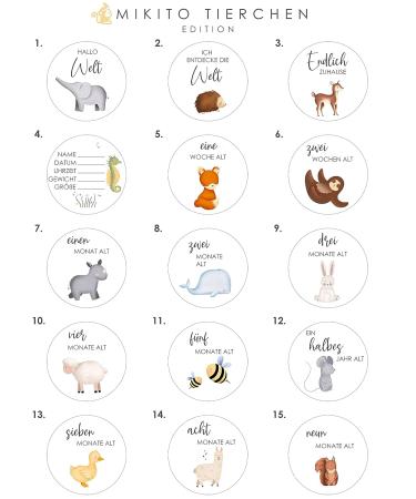 Wood Milestone Cards for Babies 30 Colorful Animal-Printed Wooden Slices | Perfect Gift for Birth & Baby Showers - Buy Online on GoSupps.com