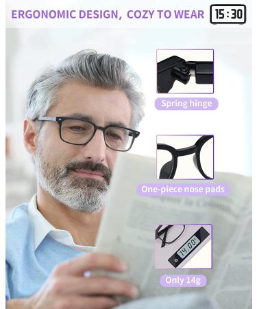 NOVIVON 6 Pack Mix 2.5x Blue Light Blocking Reading Glasses for Women Men - Lightweight Anti Eyestrain Computer Readers with Spring Hinge - Buy Online on GoSupps.com