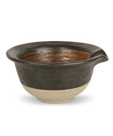 Linkidea Inside Rough Ceramic Texture Shaving Bowl Shaving Soap Lather Cup for Men Beard Wet Razor Shave Cream Bowl (Black) RAC5-01