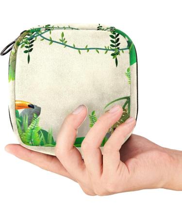 Menstruation Pad Bag with Zipper | Women's Napkin & Tampon Storage | Chic Tukan & Butterflies Design - Buy Online on GoSupps.com
