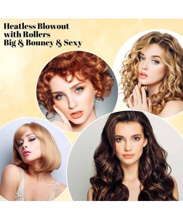 Jumbo Hair Rollers Set Hair Rollers Self Grip Curlers For Long Hair No Heat Curlers Heatless Hair Rollers With Clips & Comb 24 Packs (Yellow 24Pcs) - Buy Online on GoSupps.com